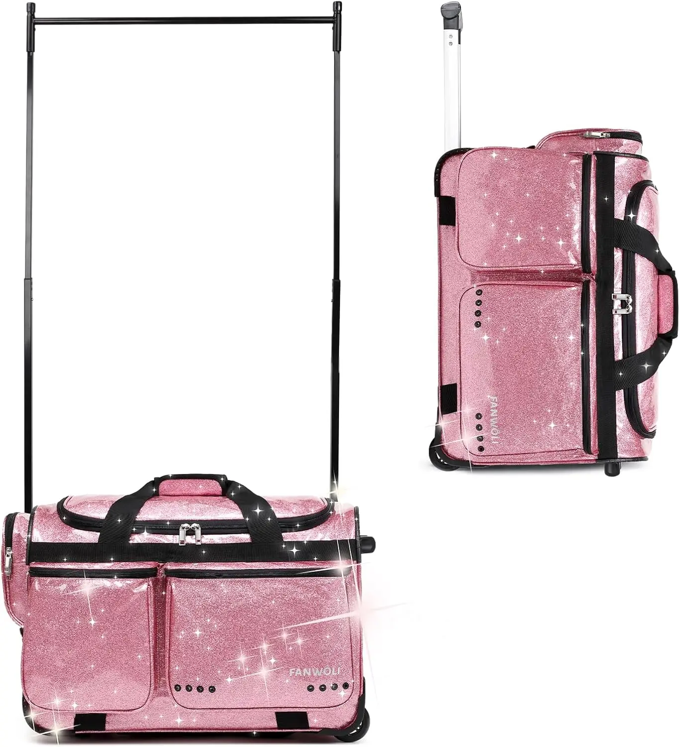 Free Sample Dance Bag with Garment Rack Upgraded Stable System & Fabric Rolling Garment Bags with Wheels