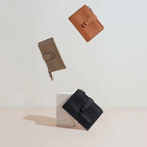 Real Leather Good Quality Business Card Holder Vintage Fashion Genuine Leather Wallet Coin Purse for Lady