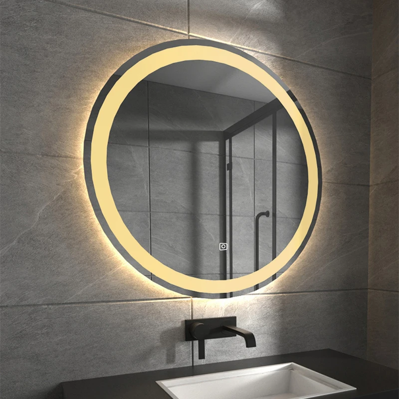 Espejo Redondo Inteligente Led de 50cm con Diseño Estilizado Temperatura de Color Ajustable Espejo de Baño con Luces Led