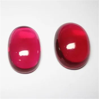 wholesale loose 3A lab 5# red ruby oval shape gemstone cabochon natural ruby jewelry gemstone