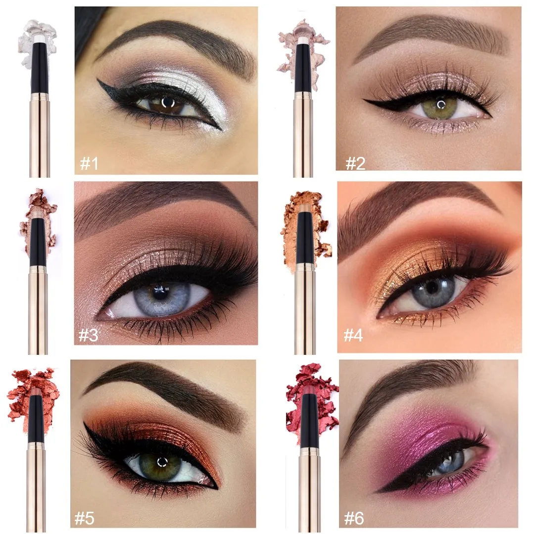New Design Cream to Powder Shimmer Eyeshadow Stick Cream Glitter Eyeshadow Pencil Vegan Long Lasting Shimmer Eyeshasow Pencil