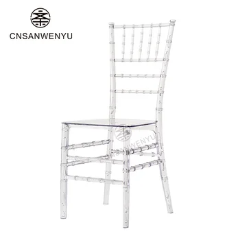 Wholesale hotel Transparent Polycarbonate Crystal Resin Plastic Event Acrylic Wedding Chiavari Chair