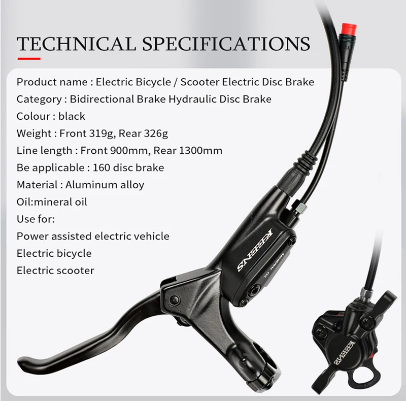 Electric Bicycle Hydraulic Disc Brake Kit Ebike Power Cut Off Brake ...