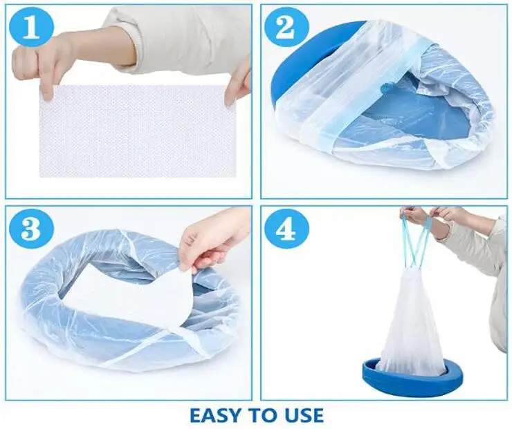 Japan Quality Potty Liner Commode Liner Bedpan Plastic Bag With Drawstring Buy Drawstring