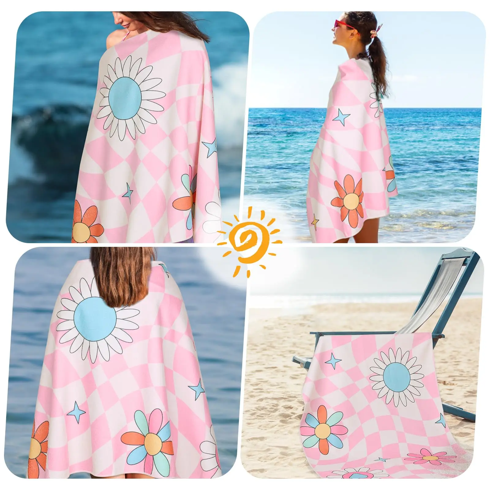 Microfiber Oversized Beach Towel Quick Dry Sand Proof Absorbent Compact Blanket Lightweight for Swimming Sports Beach factory