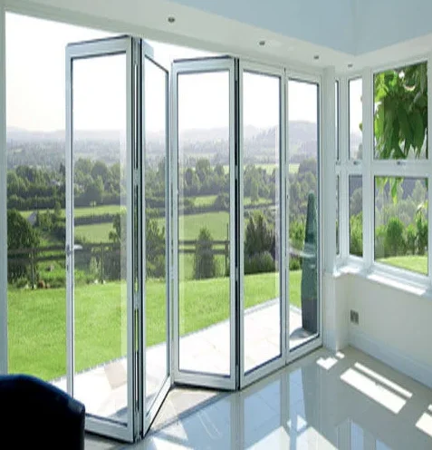 Wholesale Modern French Style Polycarbonate Sliding Folding Door Waterproof Automatic PVC Shower Door Finished for Apartments
