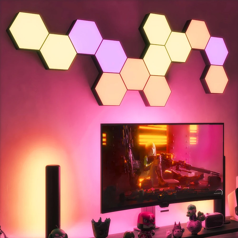 Shenzhen JEJA Mobile Phone App RGBIC Dream Color Hexagon Lights for Wall Wall Decoration Light Luces Led Con Sensor De Sonido