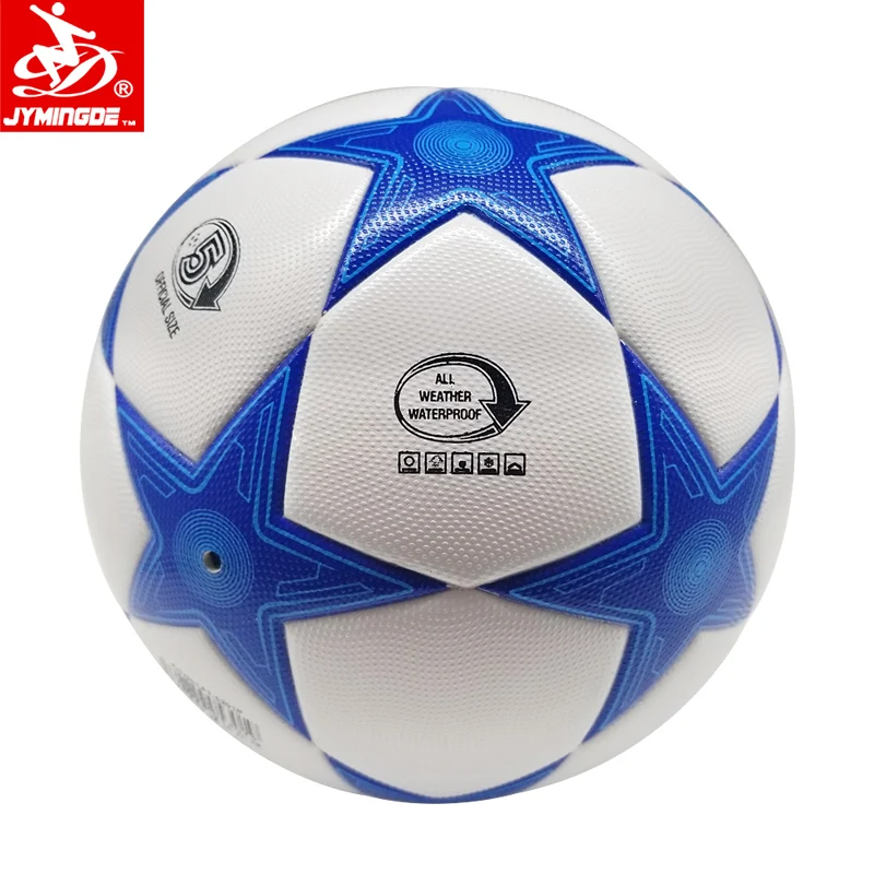 Новый дизайн, пятиконечный звездный стиль, футбольный мяч на заказ, размер 5