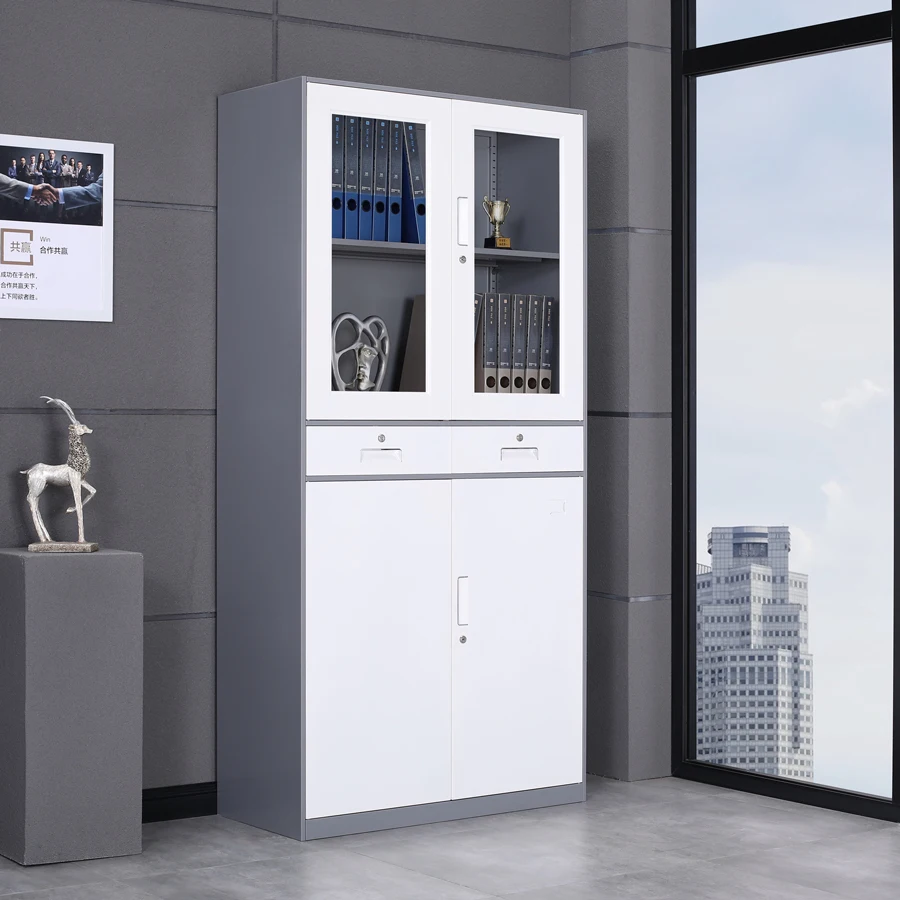 Двухуровневые шкафы для хранения документов armarios de office чехол книг со стеклянной