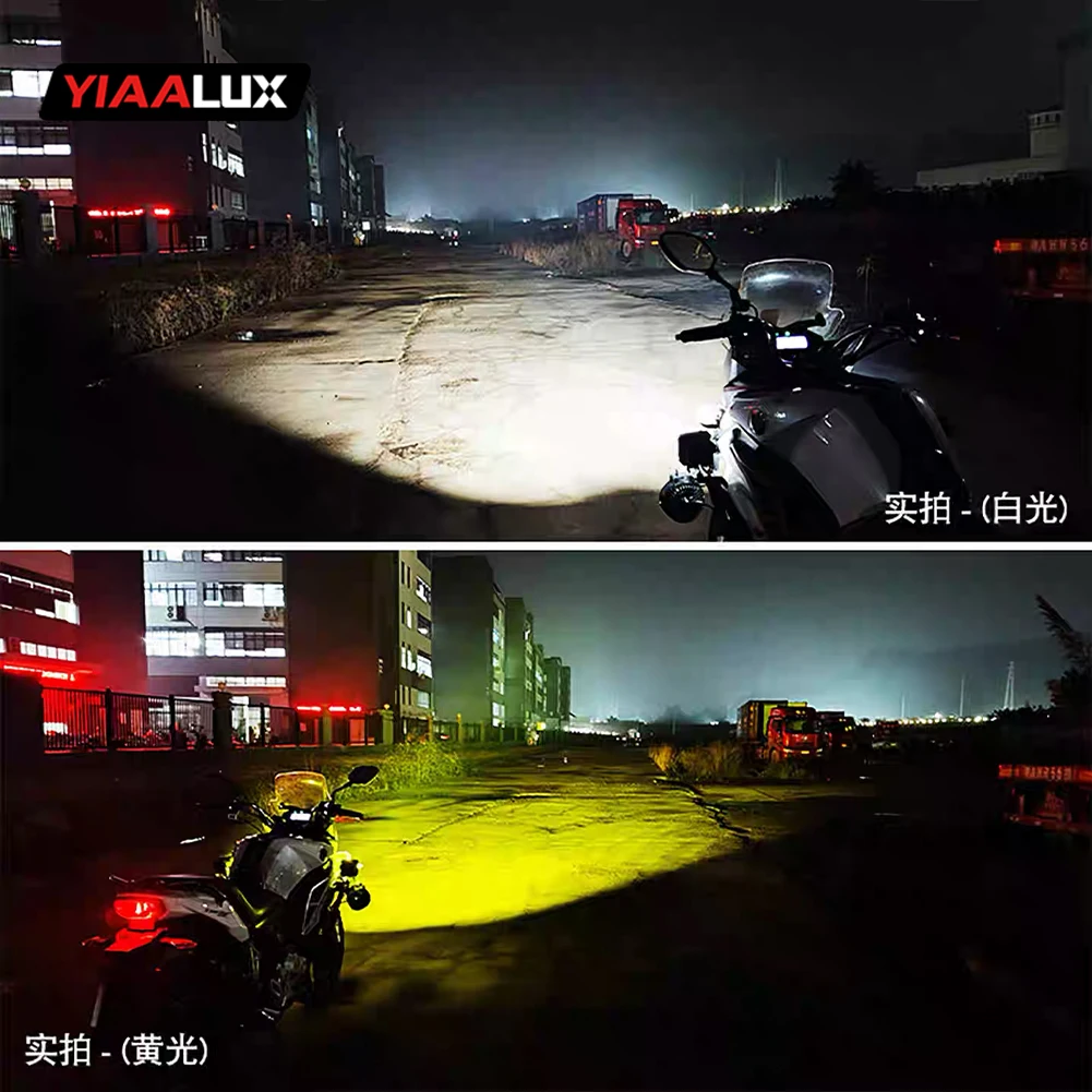 product yiaalux driving system dual colour yellow white spotlight led lights bike motorbike headlights for motorcycle mot-5