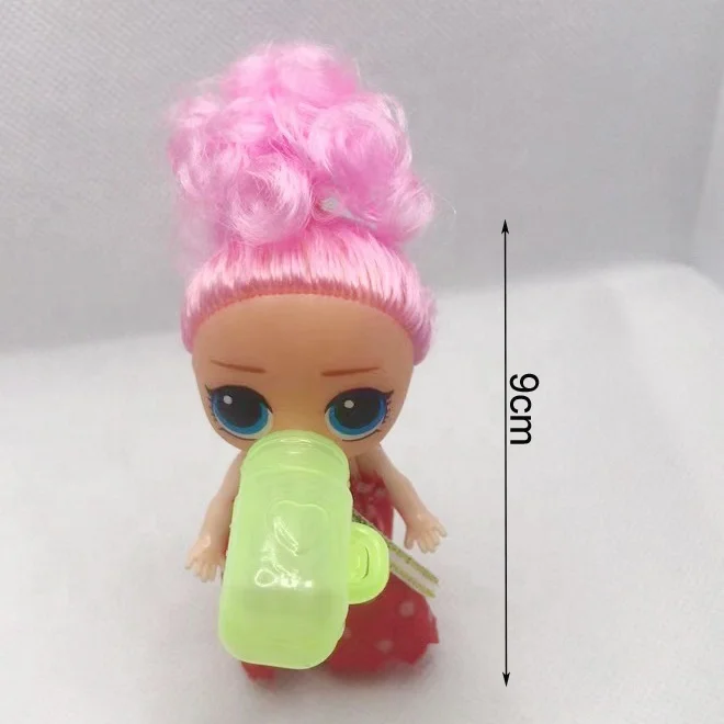 2.5 inch Cheep cute baby toy spare parts plastic mini doll toys with nipples for kids