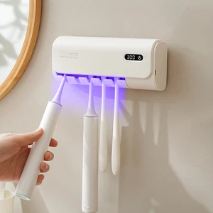 New Design Smart Rechargeable UV-C Toothbrush Holder Multi-Purpose Teeth Whitening Accessories Five Slots Automatic Cycle