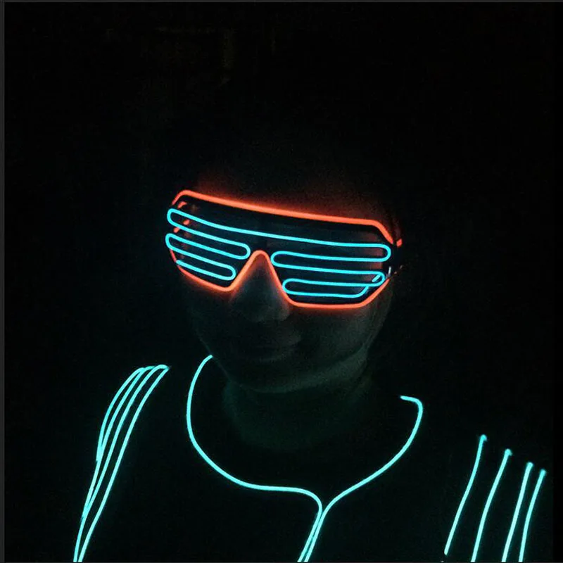 LED Glasses Flashing EL Wire Luminous Party Decorative Lighting Classic Gifts Bright Light Activing Props Festival Party Gifts