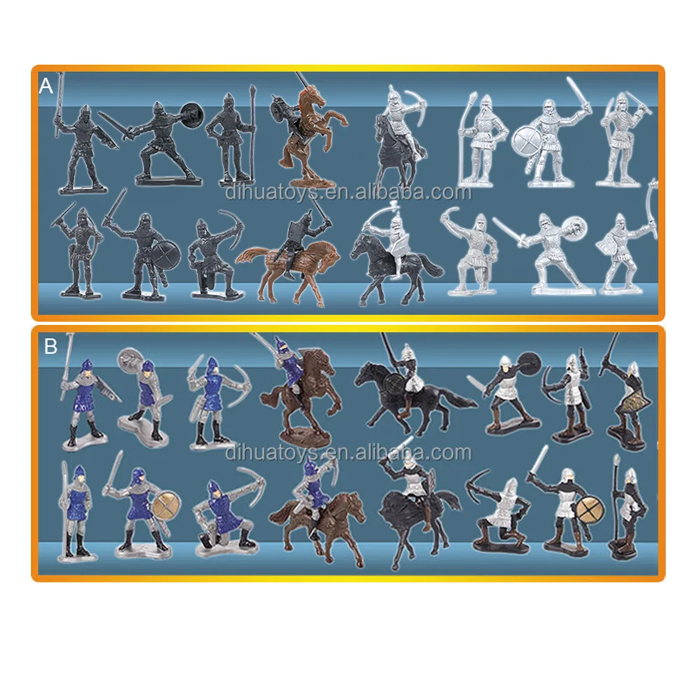Образная развивающая игрушка пластиковые фигурки для детей средневековый замок рыцарей версия серебристого/черного цвета