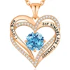 Collana in oro rosa con diamanti blu oceano