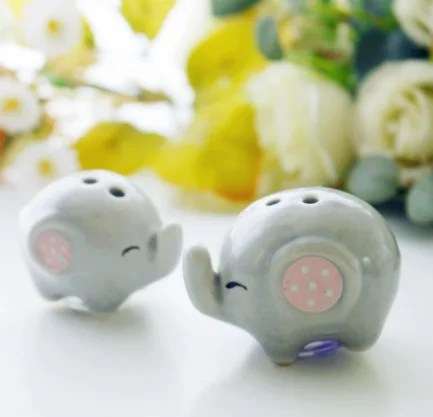 Little Peanut Ceramic Elephant Salt and Pepper Shaker Set Baby Shower Favors Party Supplies
