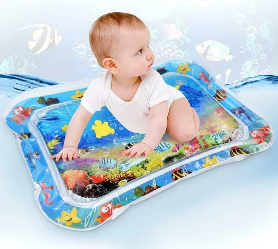 Премиум надувной водяной игровой коврик для детей tummy time с коробкой и насосом