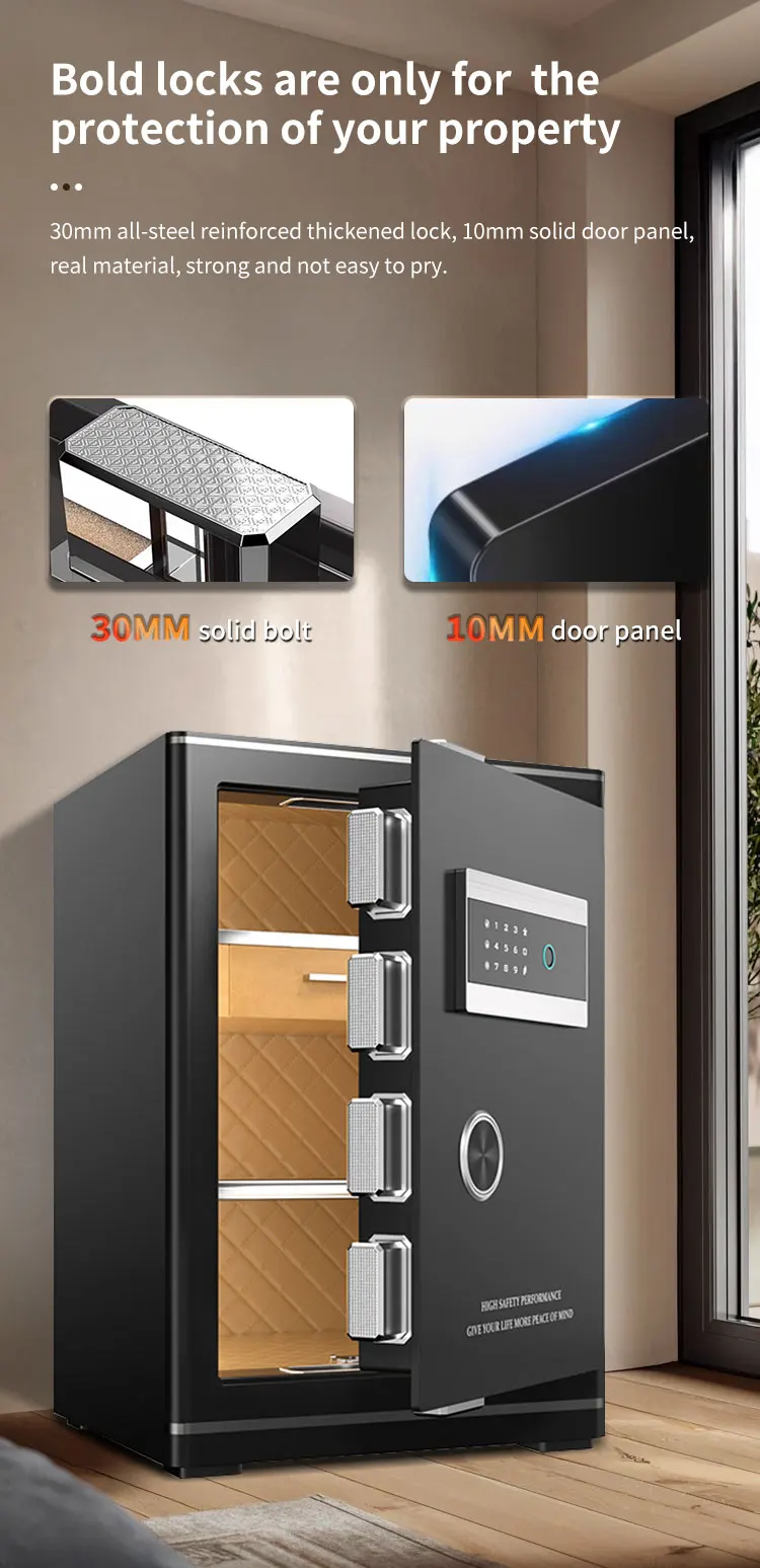 CEQSAFE Home Fingerprint Electronic Digital Lock Deposit Box Wholesale Safe Access with Face Recognition TUYA APP Safe Box factory