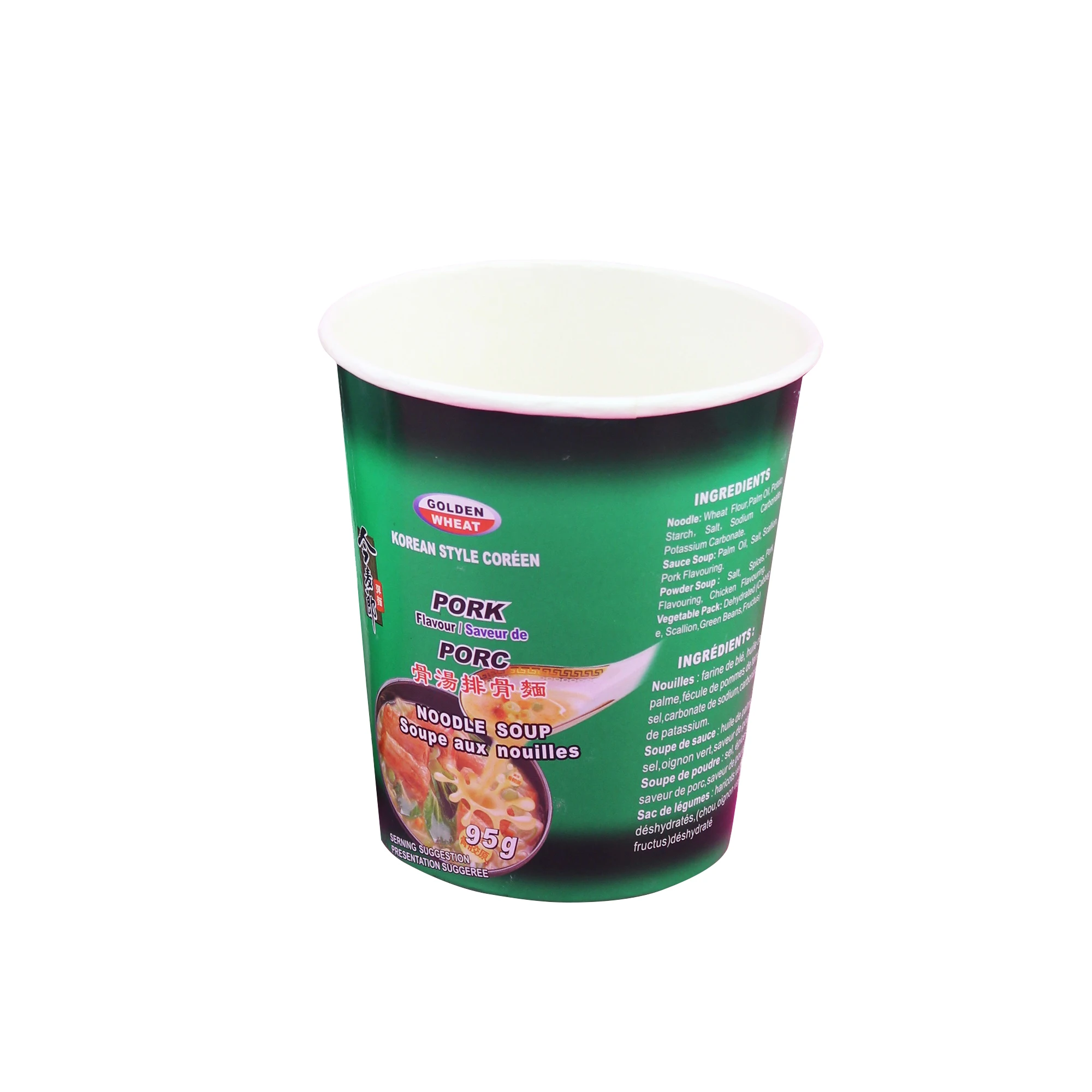 High Quality Disposable 500ml Paper Cup Lid Customizable Single Wall Design for Instant Noodles Soup Sandwich Sushi Sugar