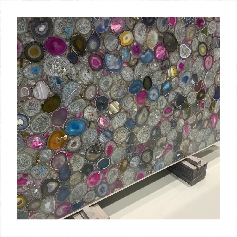 Halvædlekraftige sten, krystal fra Brasilien, ædelsten til salg, luksus, smukke naturlige plader af agatsten