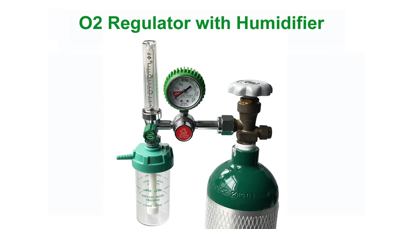 Brass Medical Oxygen Pressure Regulator With Humidifier Bottle For Oxygen Cylinder 0 15lpm 4524