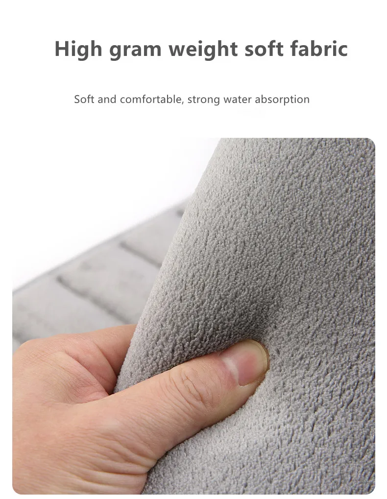 Best Selling Memory Cotton Slow Rebound Non Slip Bathroom Mat Bedroom Living Room Mat details