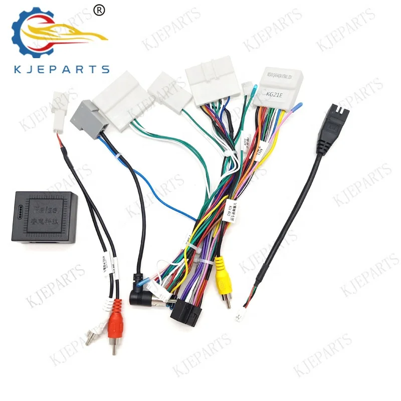 Auto 22Pin 32Pin Video Canbus Wiring Harness with Canbus for 2014 Nissans Qashqai-Xtrails Car Android Player