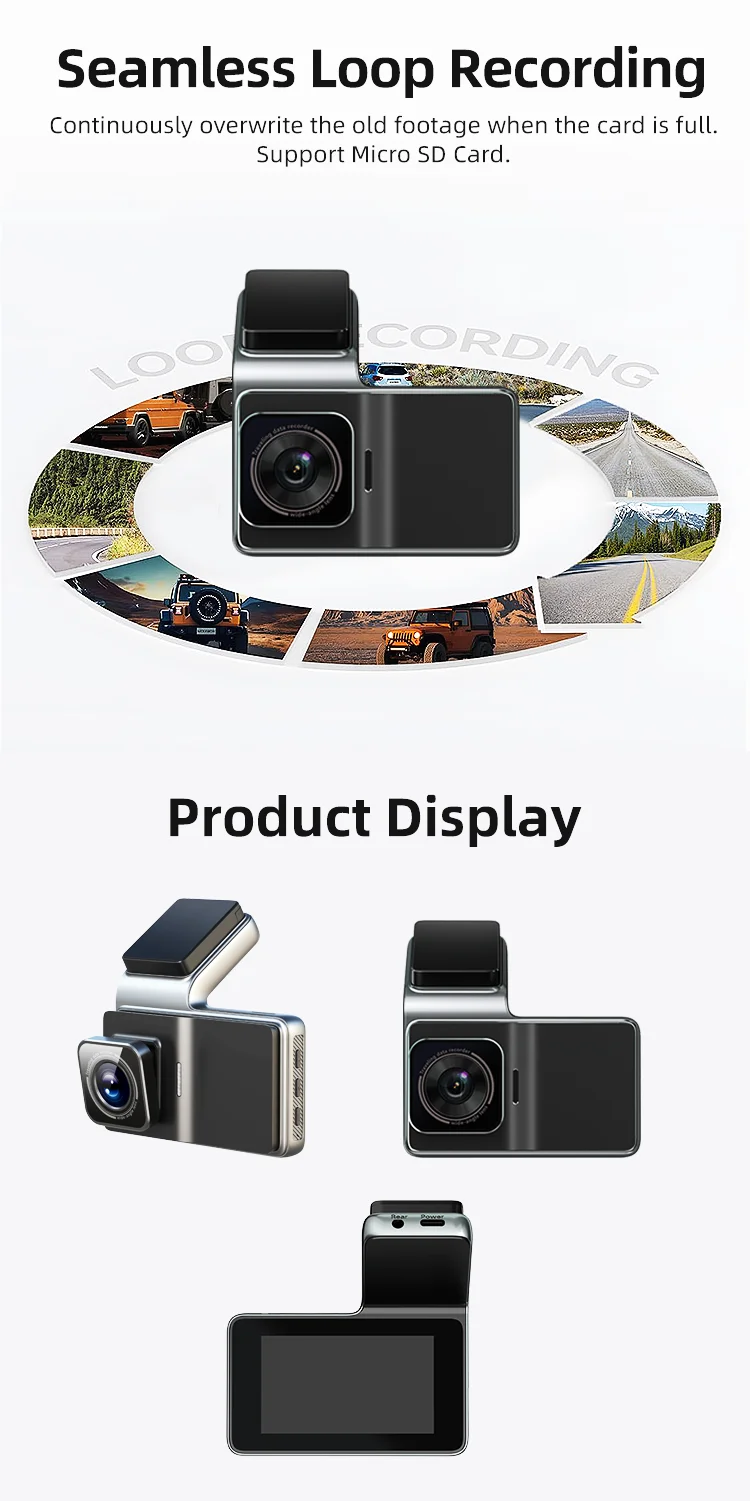 TOUCH VERSION Dash Cam Front and Rear 4k Dual Lens 3 Inch with Touch Panel 2k+1080P for 4K Ultra HD Night Vision Quality manufacture