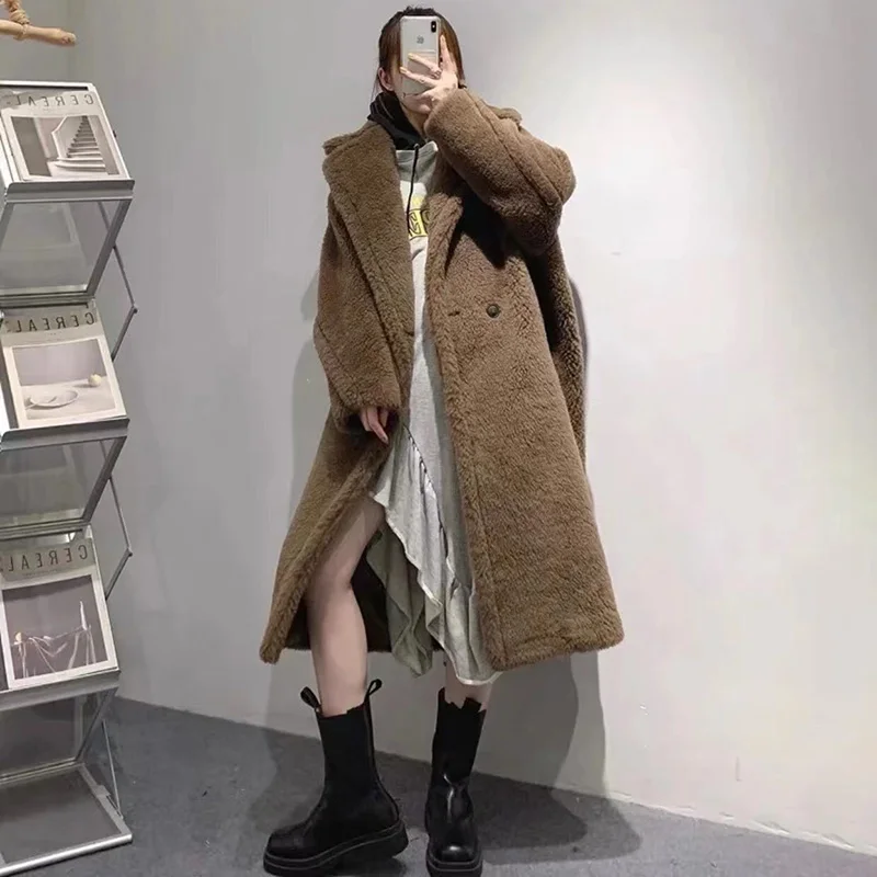 Wholesale Fashion Design Popular Winter Cashmere Trench Alpaca