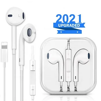 for iPhone Earphone Headphone , with Mic Earbuds Headset Noise Isolating In Ear Wired Lightning Earphone for iPhone 7 X 11 12