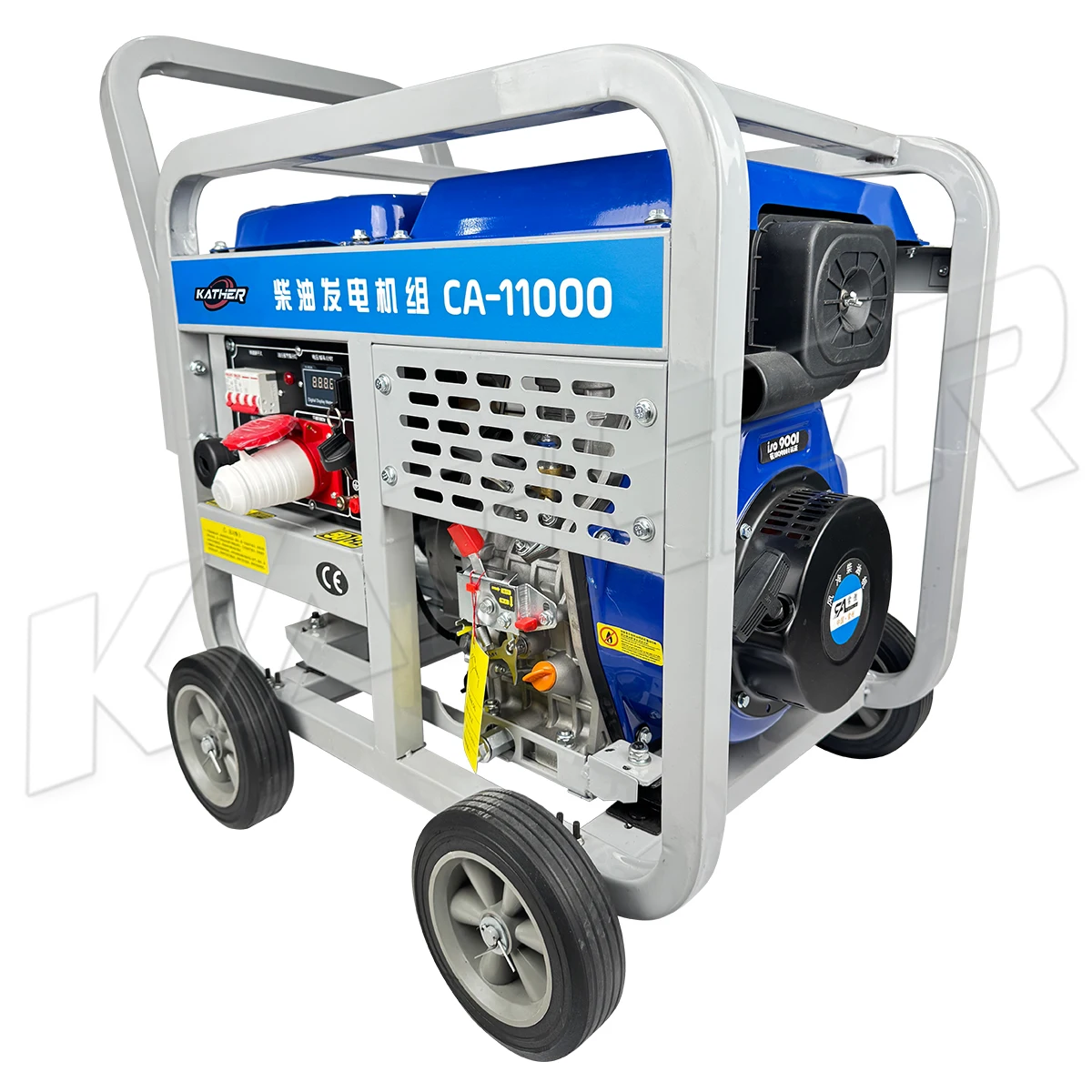 KATHER Generador Diesel de Marco Abierto 50hz 220v 380v Generador Enfriado por Aire Monofásico/Trifásico 5kw 10kw Fuente de Alimentación de Emergencia