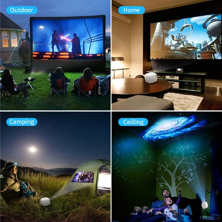 Top Quality Mini Projector 1080P Android Wifi&bluetooth Projector Pocket Led Projector with Plam Size 1500 Lumens DLP Q6A