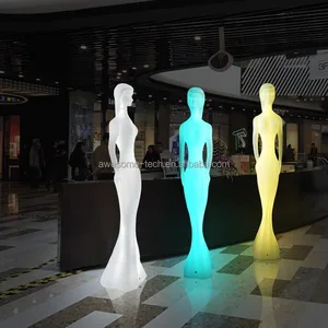 Outdoor Decorative Floor Lights Lamps Color-changing Wireless Mannequin Statue Female Floor Lights for Garden Park Beach