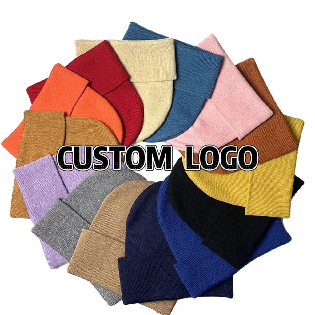 Acrylic Embroidered Beanie for Men & Children; Winter Sports Knit with Logo; Curved Brim Fitted Closure preview 2