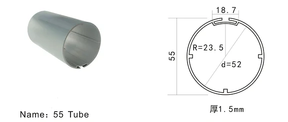 KECO 50mm aluminum tube for motorized roller blinds and electric roller blind with tubular motor