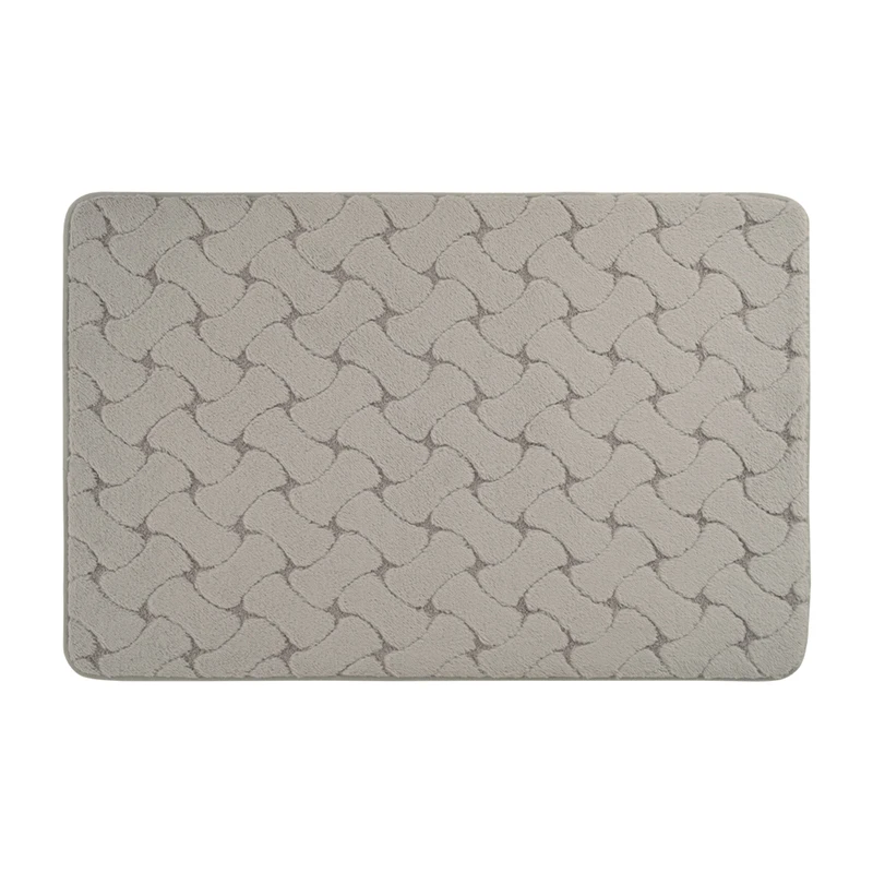 Eco-Friendly Memory Foam Bath Mat - Imitation Rabbit Fur Bone Pattern, Special Design Rectangle Bath Rugs, Plush Bathroom Rugs and Mats, Ideal Floor Mats for Bathroom and Home