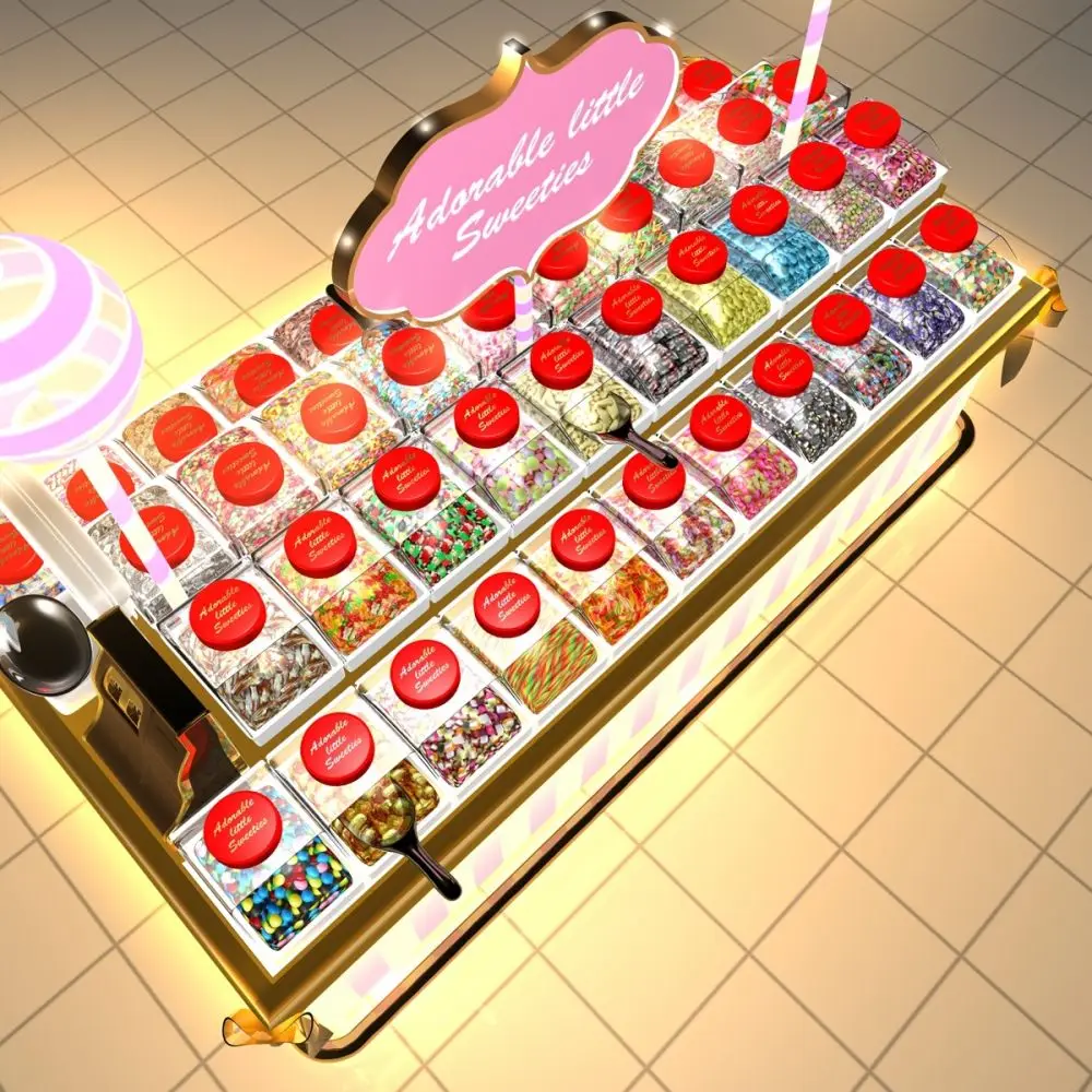 Sparkling Candies Display Kiosk Design LED Light Candy Decoration