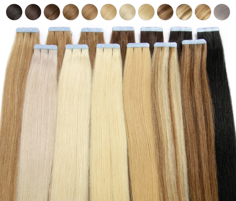 2025 Tape Blonde straight pre-bonded high quality wholesale cuticle aligned hot selling  human hair extension details