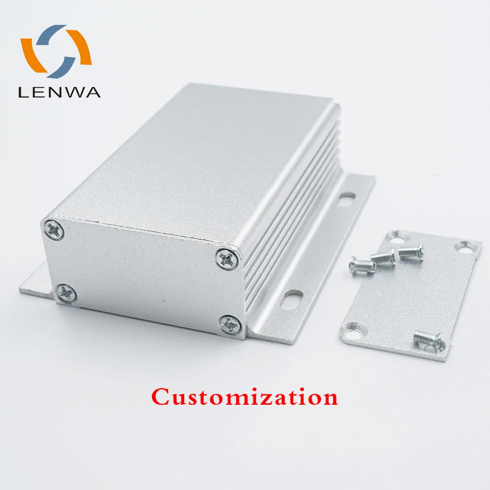 LENWA Fireproof Waterproof Custom Branded Modular Small Aluminum Enclosure Housing With End Plate and Mounting Holes for PCB
