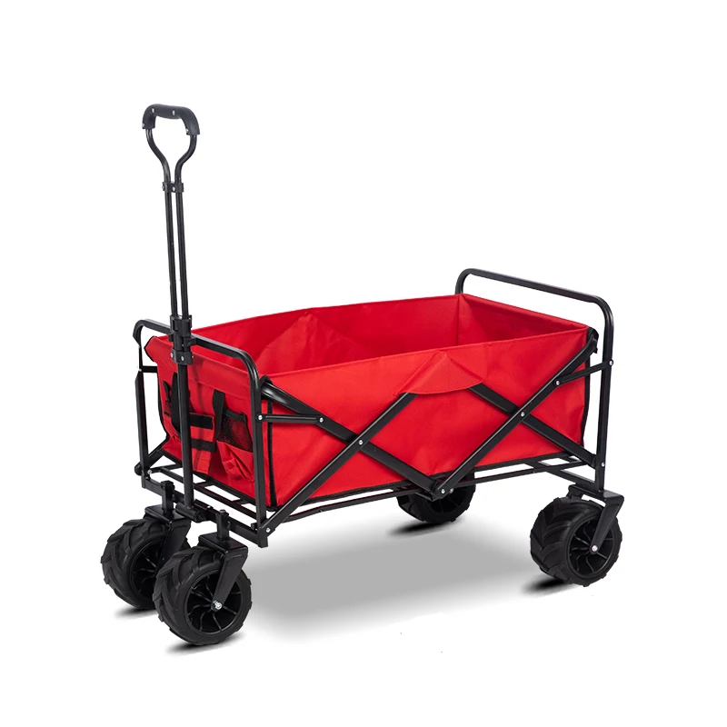 Foldable Beach Trolley Utility Camping Metal Garden Troller Hand Cart ...