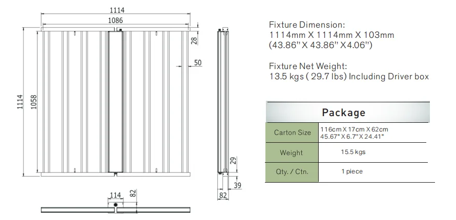 8 Bars 720W Grow light