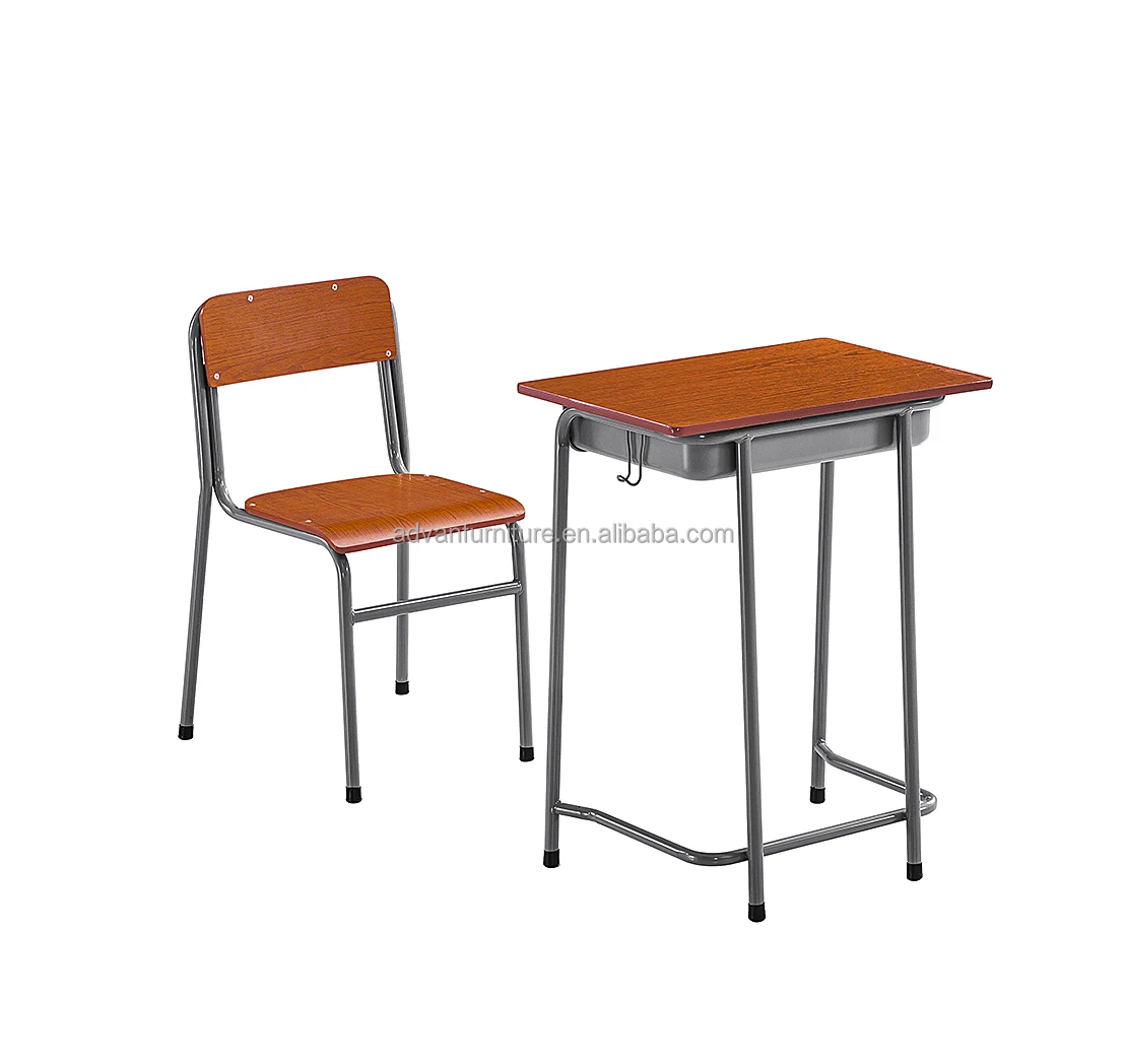 Cheap School Chairs and Desk Set Kids School Furniture Comfortable and Wooden Single Table and Chair Cover