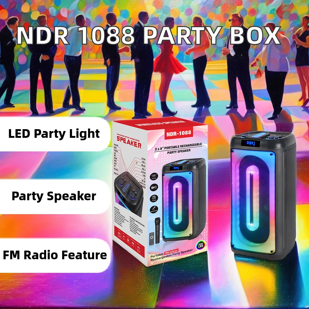 NDR 1088 OEM Party Box with JBLs Big Power Audio Trolley Speakers Bluetooth Karaoke Microphone for Mobile Phone Fashionable Use