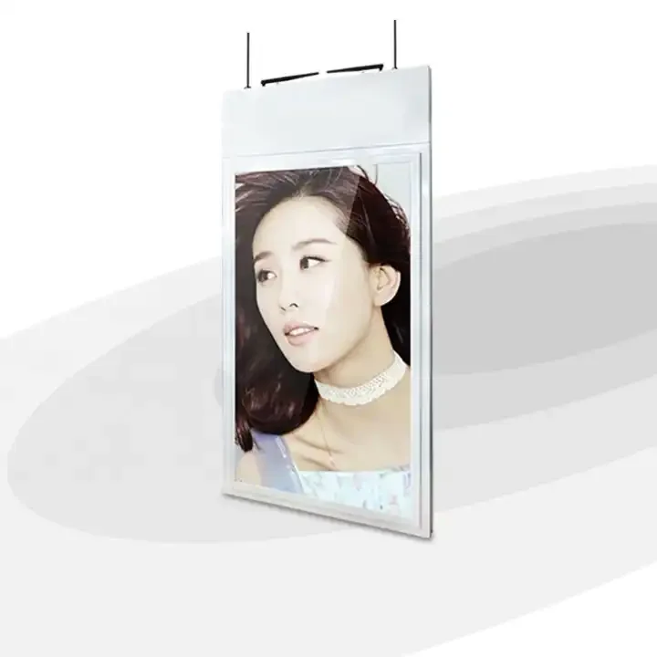 55-Inch Double Hanging Full Color Transparent LCD Screen Digital Signage Display SDK for Retail Store Indoor Video Advertising