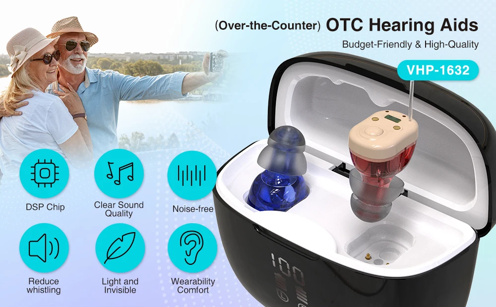 VOHOM 1632P Hearing Aids - Noise Cancelling & Rechargeable
