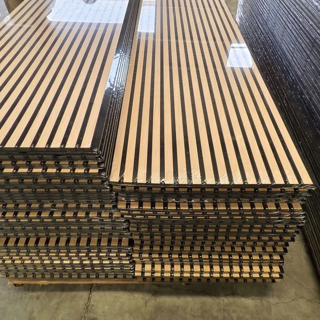 High Density Decorative Wall Slat Soundproof Studio Sound Dampening Acoustic Panels