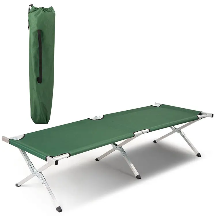Folding Metal Bunk Cot Portable Camping Bed with Steel Frame