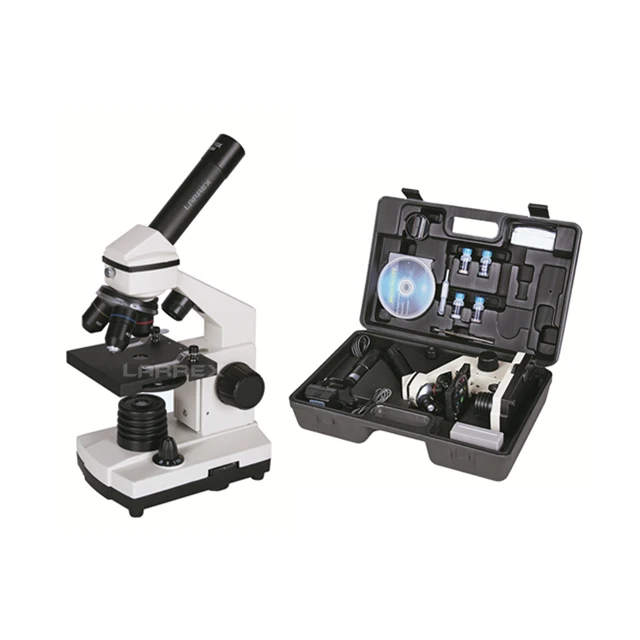 Portable Suitcase 1280X LED Light Compound Monocular Microscope for Science School Kids Laboratory Beginner Student