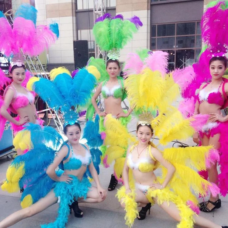 サンバダンスステージパフォーマンスコスチューム羽根の翼オープニング