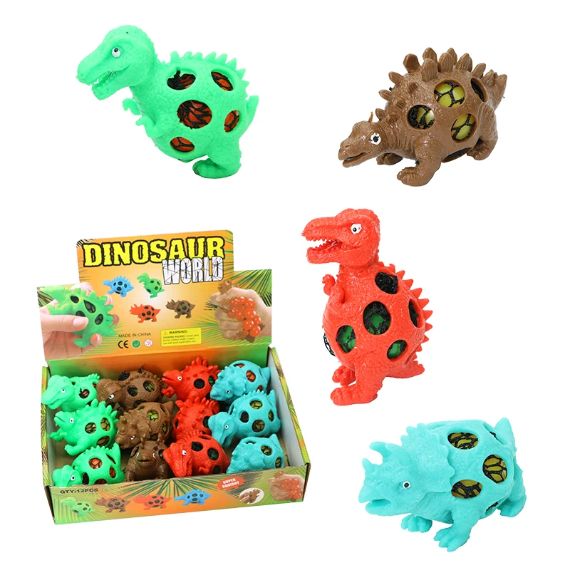 Сжимаемый динозавр, мячи для снятия стресса | Сжимаемый Динозавр для облегчения тревоги, игрушки Динозавр для мальчиков, девочек и взрослых | Сенсорный тирантин